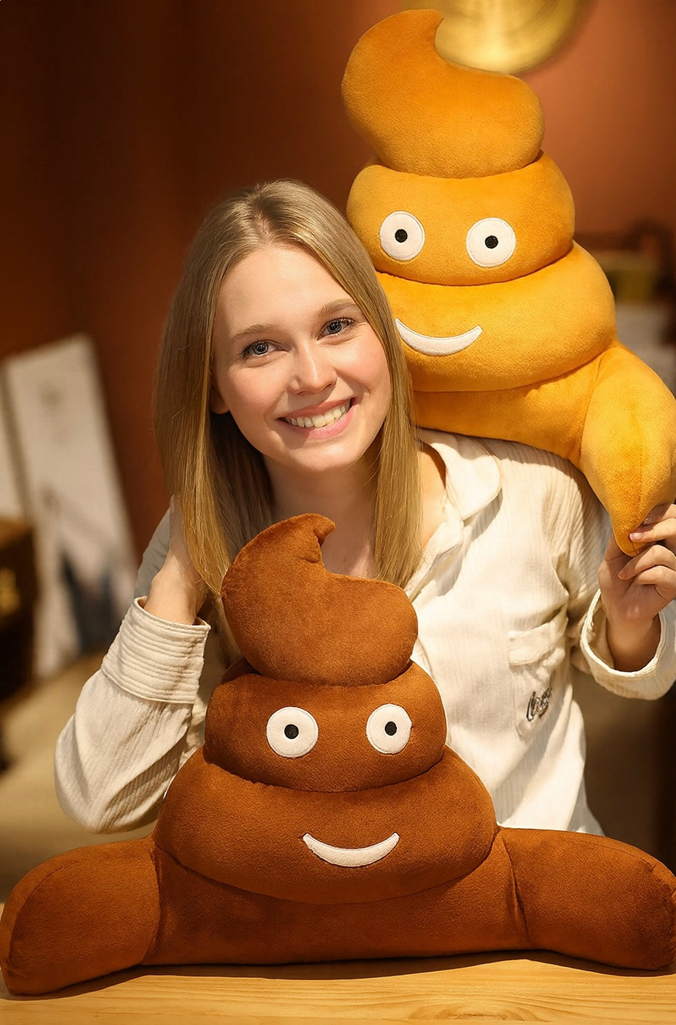 Poop Hug Pillow – Funny Lumbar Support Cushion for Office, Car & Home