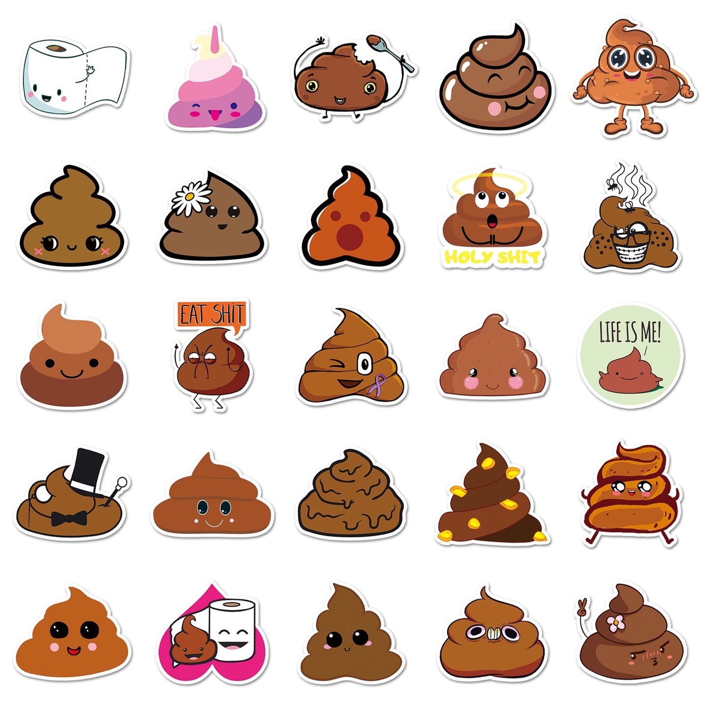 Poop Emoji Stickers Pack (50 pcs)💩