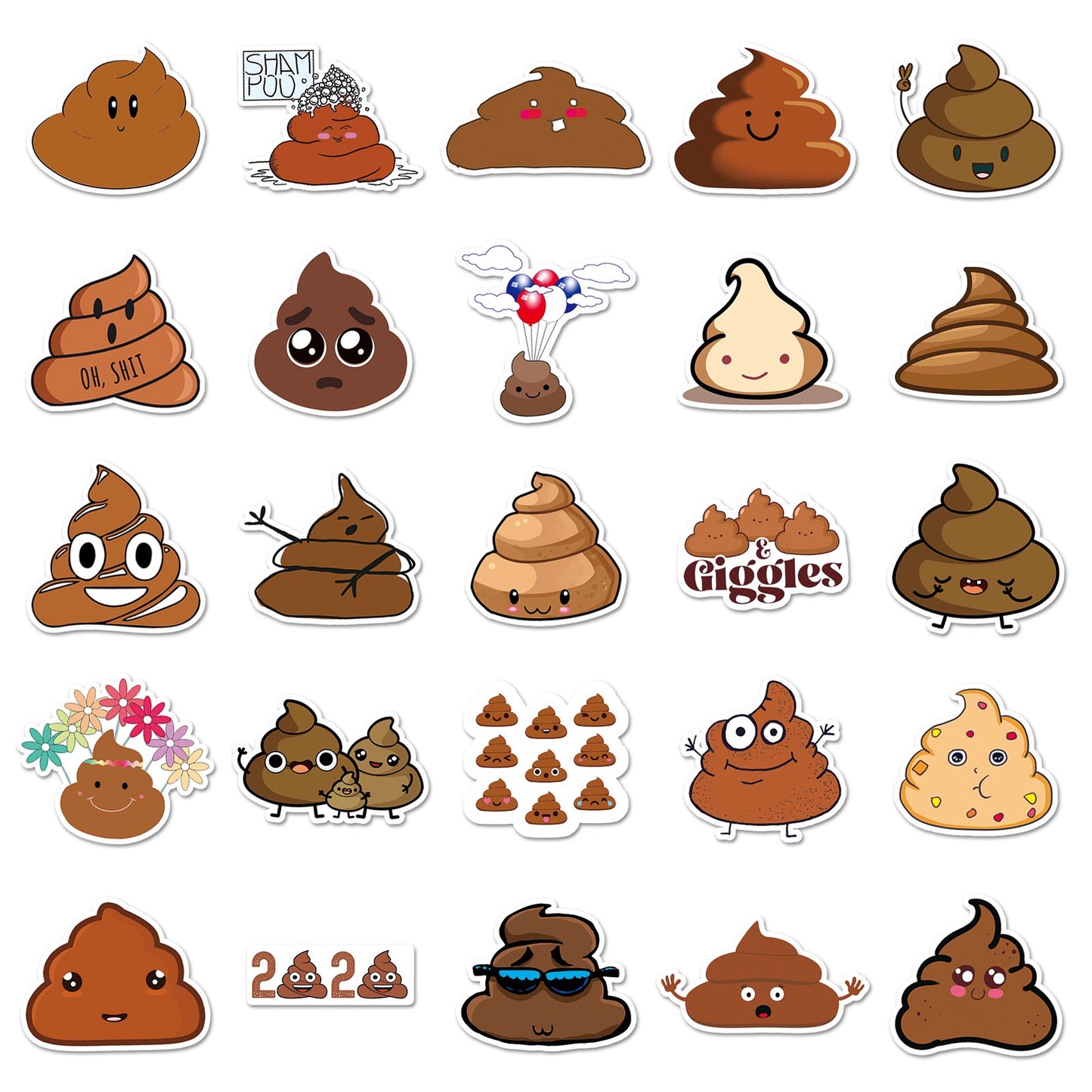 Poop Emoji Stickers Pack (50 pcs)💩