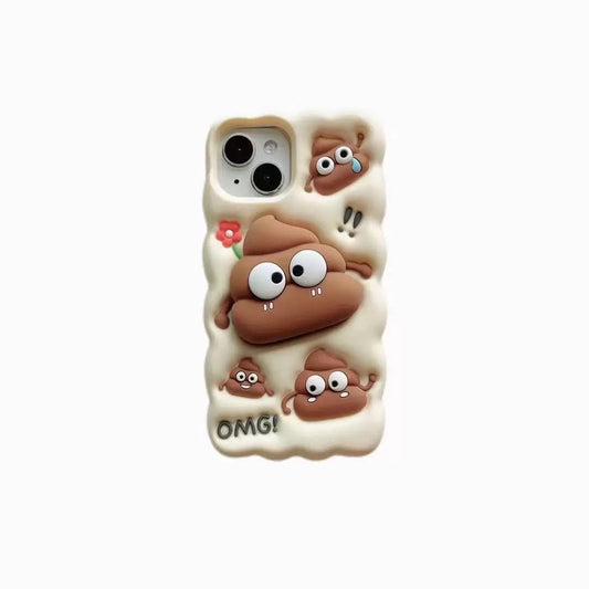 Funny Poop Emoji 3D Silicone Phone Case